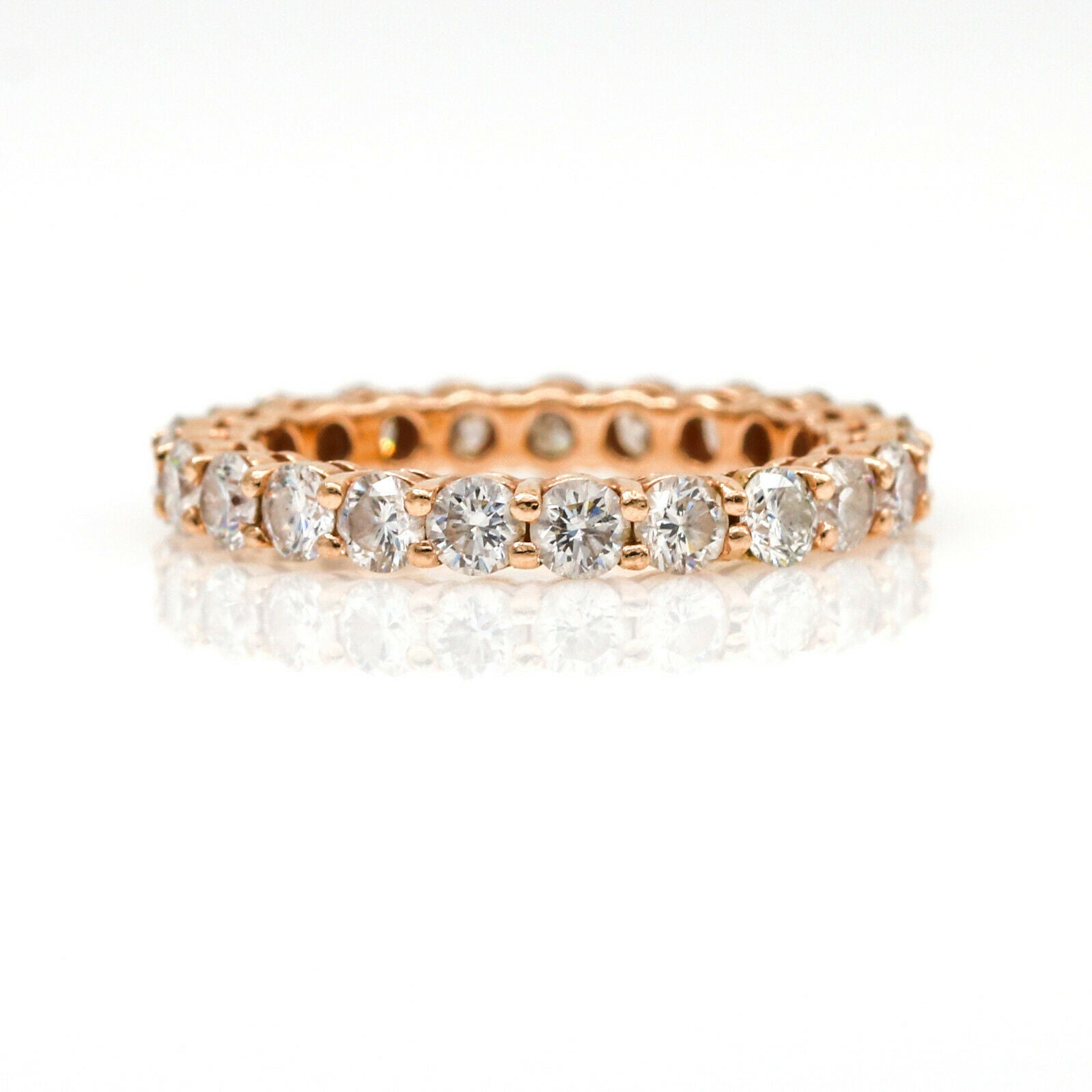 2.20 carat Diamond Eternity Band Ring in 14k Rose Gold