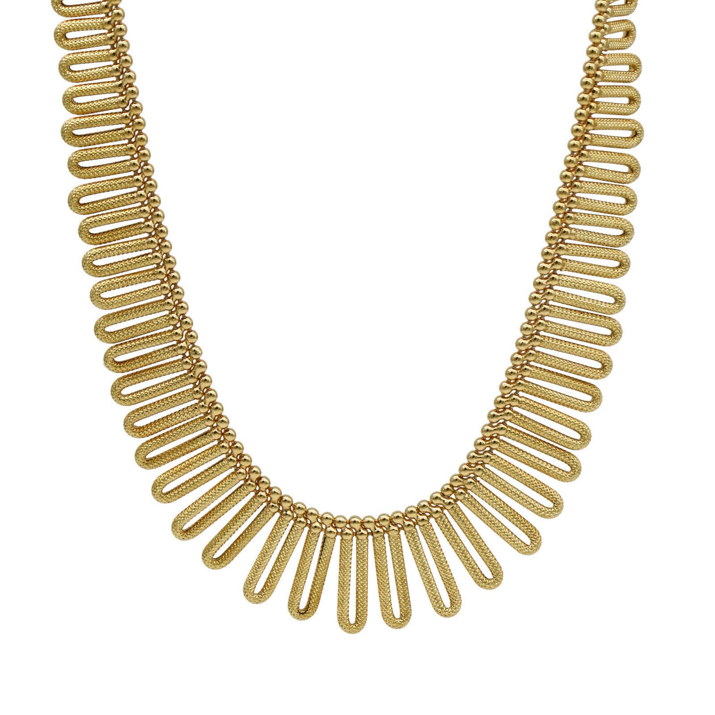 Women's Graduated Fancy Link 18k Yellow Gold Choker Necklace