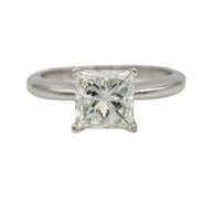 EGL Certified 2.03 ct Princess Diamond Solitaire Engagement Ring 18k White Gold