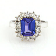 2.50 carat Tanzanite and Diamond Cocktail Ring in 14k White Gold