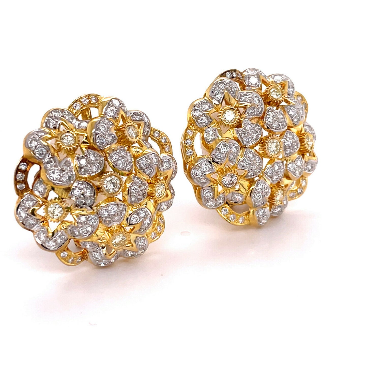Women's Pave Diamond Statement Earrings in 18k Yellow Gold