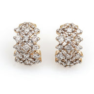 1.40 ct Diamond Half Hoop Earrings in 14k Yellow Gold