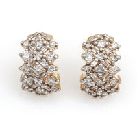 1.40 ct Diamond Half Hoop Earrings in 14k Yellow Gold