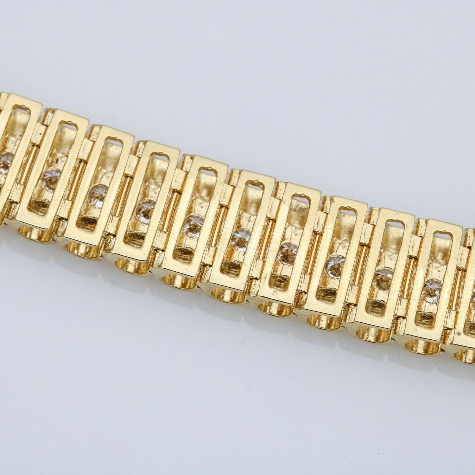 5.00 ct Diamond Presidential Style Link Bracelet in 14k Yellow Gold