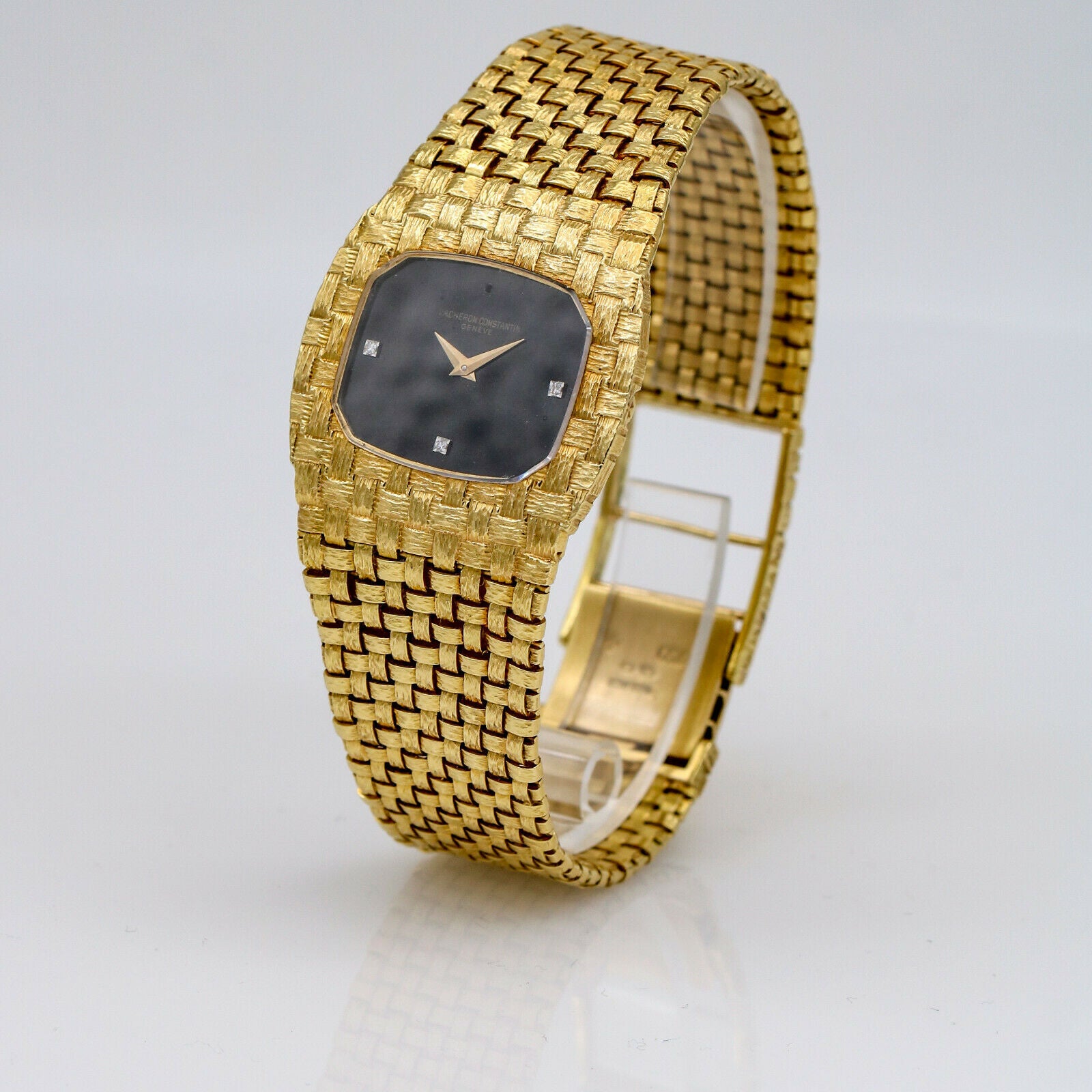 Vacheron Constantin Basket Weave Style Gold Watch