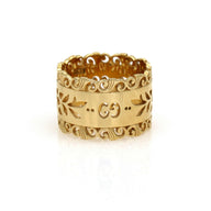 Gucci Women's Icon Blooms Wide Band Ring in 18k Yellow Gold