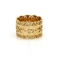 Gucci Women's Icon Blooms Wide Band Ring in 18k Yellow Gold