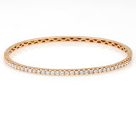 Women's Diamond Hinged Bangle Bracelet in 18k Rose Gold 1.41 ct tw
