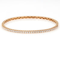 Women's Diamond Hinged Bangle Bracelet in 18k Rose Gold 1.41 ct tw