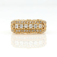 Diamond Cigar Band Ring in 14k Yellow Gold