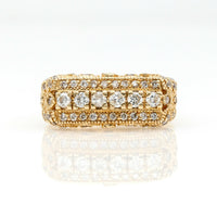 Diamond Cigar Band Ring in 14k Yellow Gold