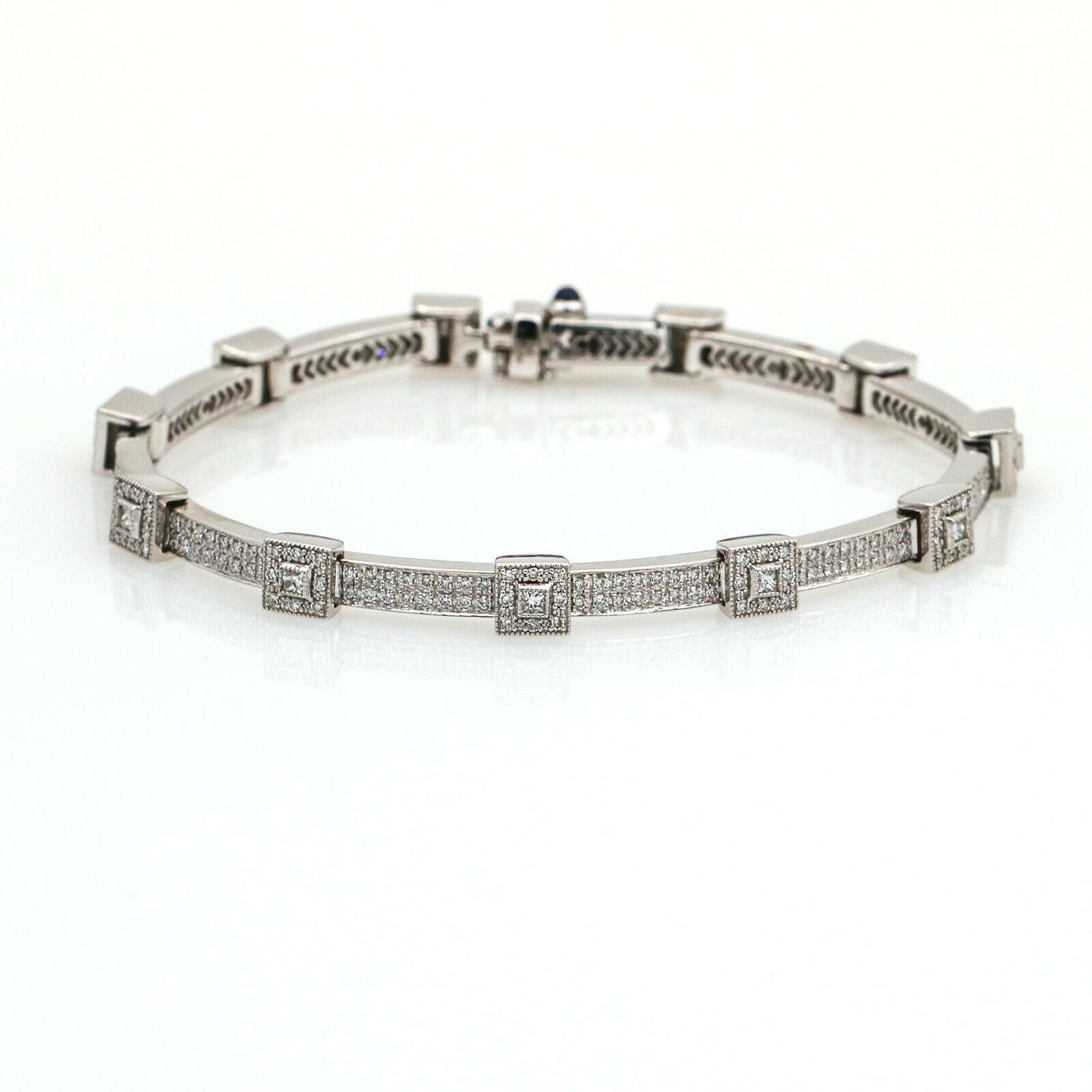Philippe Charriol Diamond Flamme Blanche Link Bracelet 18k White Gold