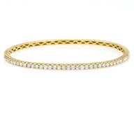 Women's Diamond Hinged Bangle Bracelet in 18k Yellow Gold 1.56 ct tw