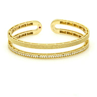 Roberto Coin Double Symphony Diamond 18K Yellow Gold Bangle Bracelet