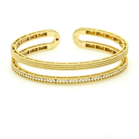 Roberto Coin Double Symphony Diamond 18K Yellow Gold Bangle Bracelet