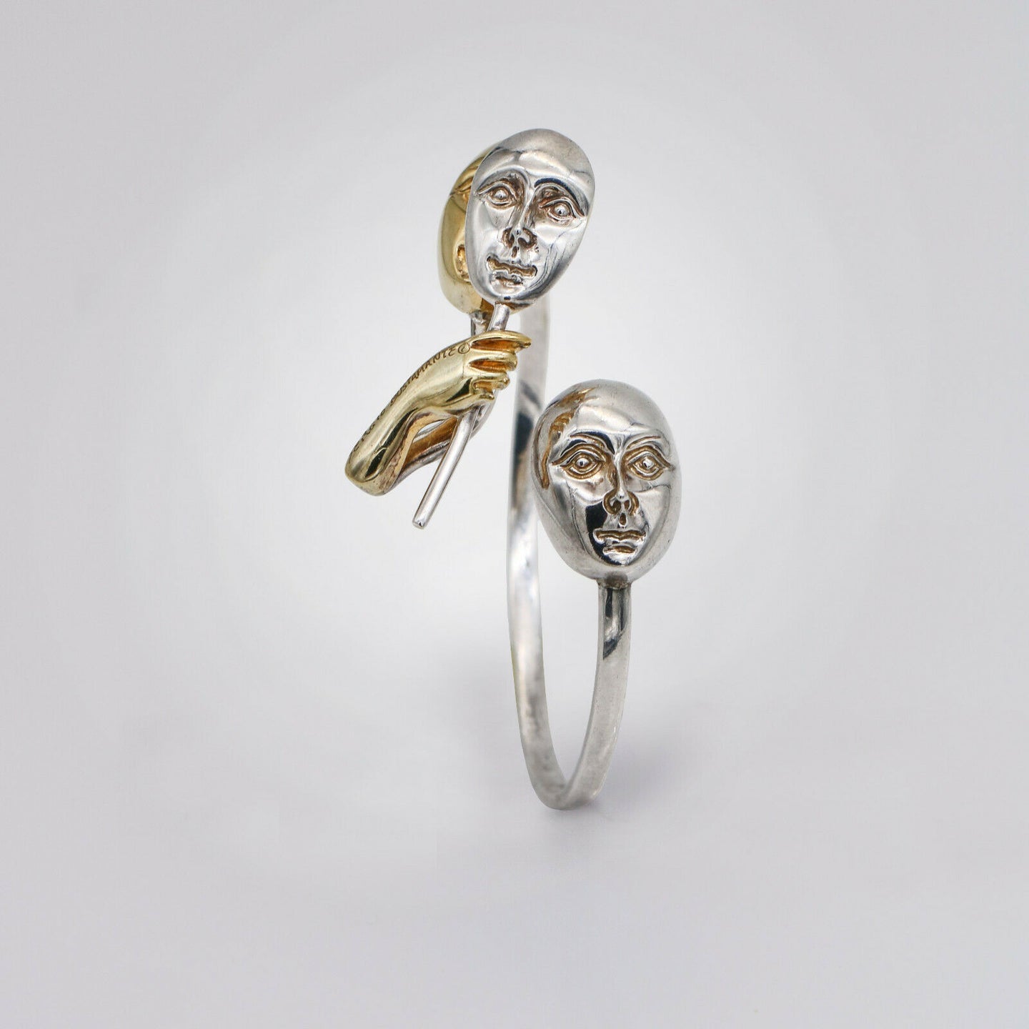 Sergio Bustamonte Masquerade Cuff Bangle Bracelet in Sterling Silver