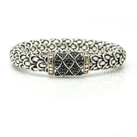 John Hardy Naga Black Sapphire 11mm Bracelet in Sterling Silver 18k Gold