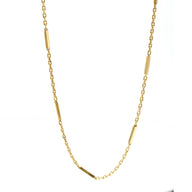 2mm Bar Link Chain in 14k Yellow Gold 18"