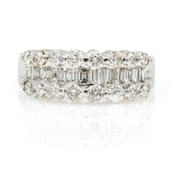 Women's Diamond Anniversary Band Ring in 14k White Gold 1.34 ct tw