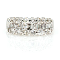 Women's Diamond Anniversary Band Ring in 14k White Gold 1.34 ct tw