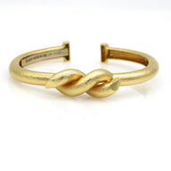 David Webb Hammered Twisted Nail Bangle Bracelet in 18k Yellow Gold