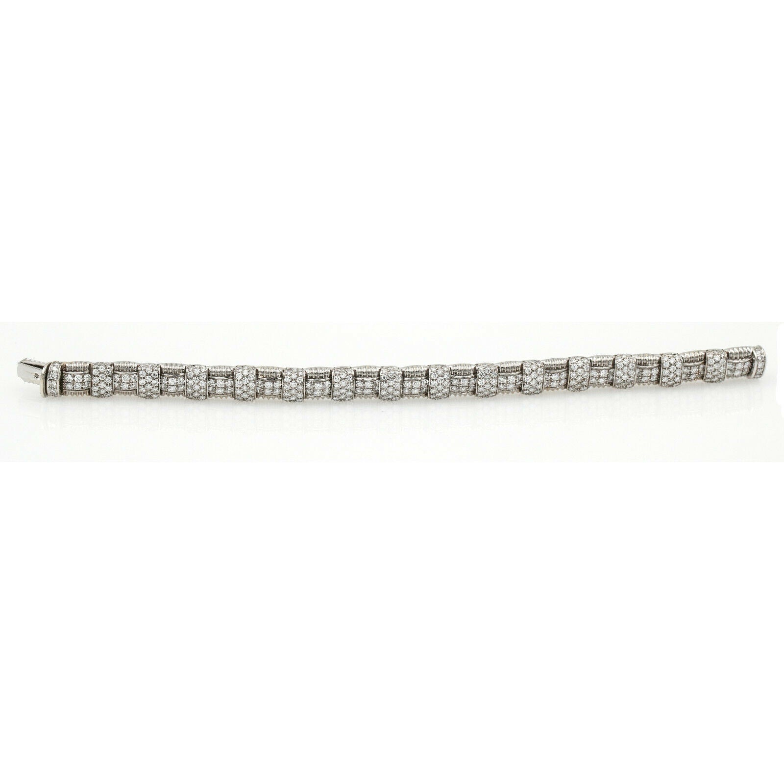 Roberto Coin Pave Diamond 1-Row Appassionata Bracelet in 18k White Gold