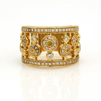 Di Modolo Tempia Diamond Wide Band Ring in 18k Yellow Gold