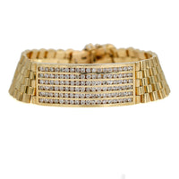 5.00 ct Diamond Men's ID Bracelet in 14k Yellow Gold