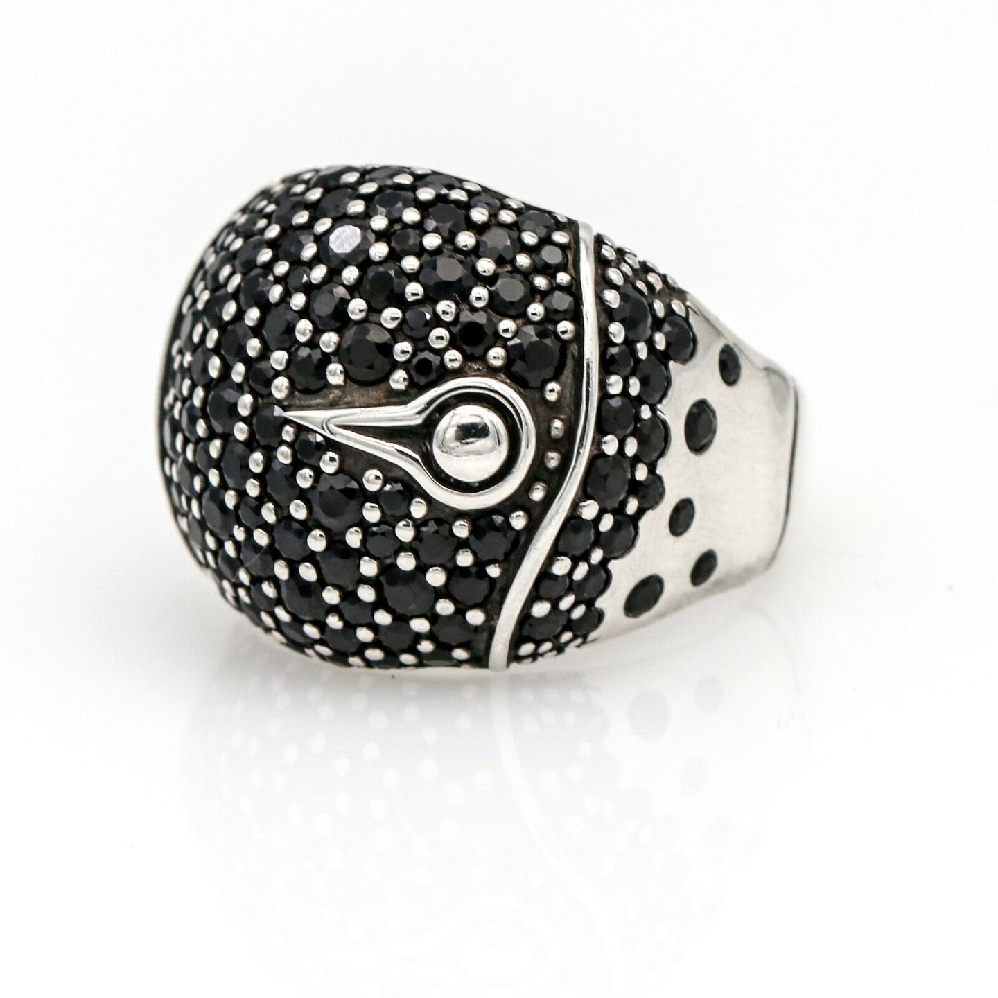 John Hardy Bamboo Black Sapphire Lava Dome Ring in Sterling Silver
