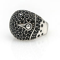 John Hardy Bamboo Black Sapphire Lava Dome Ring in Sterling Silver