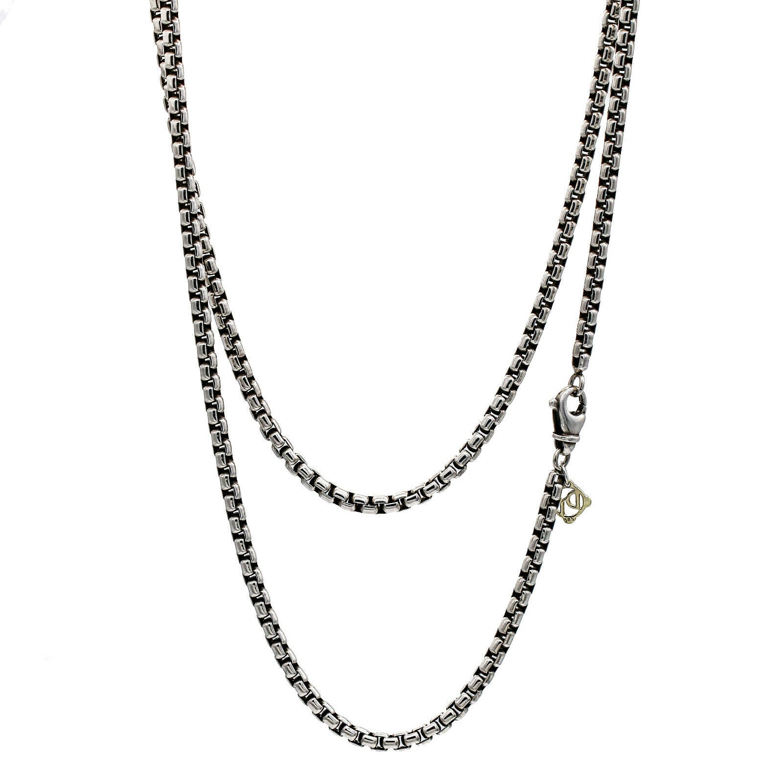 David Yurman Medium Box Chain Necklace with an Accent of 14K Gold