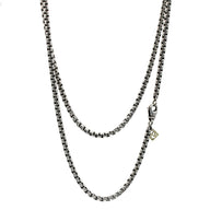 David Yurman Medium Box Chain Necklace with an Accent of 14K Gold, 3.6mm