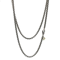 David Yurman Medium Box Chain Necklace with an Accent of 14K Gold, 3.6mm