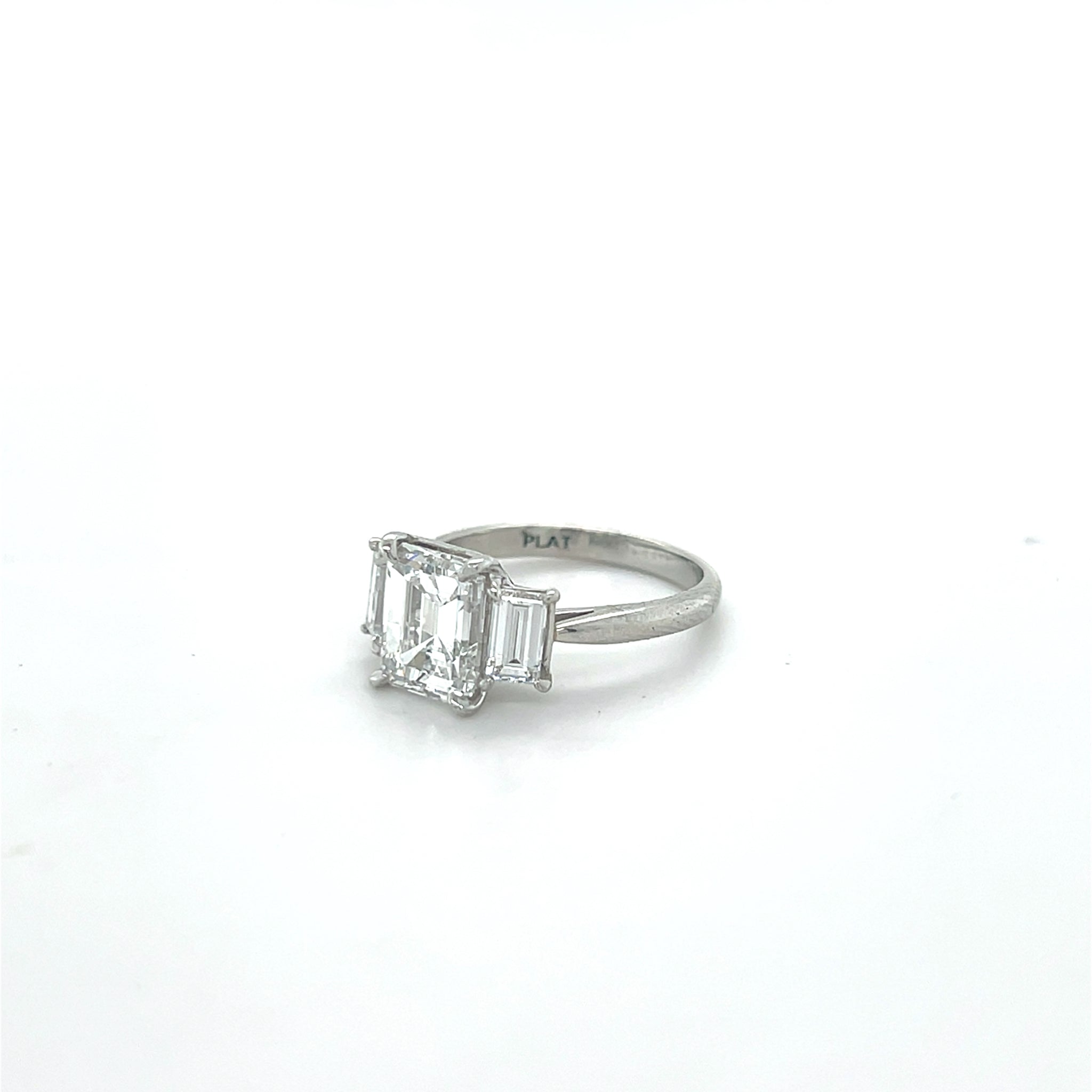 Platinum 2.55CT European Cut Diamond Engagement Ring
