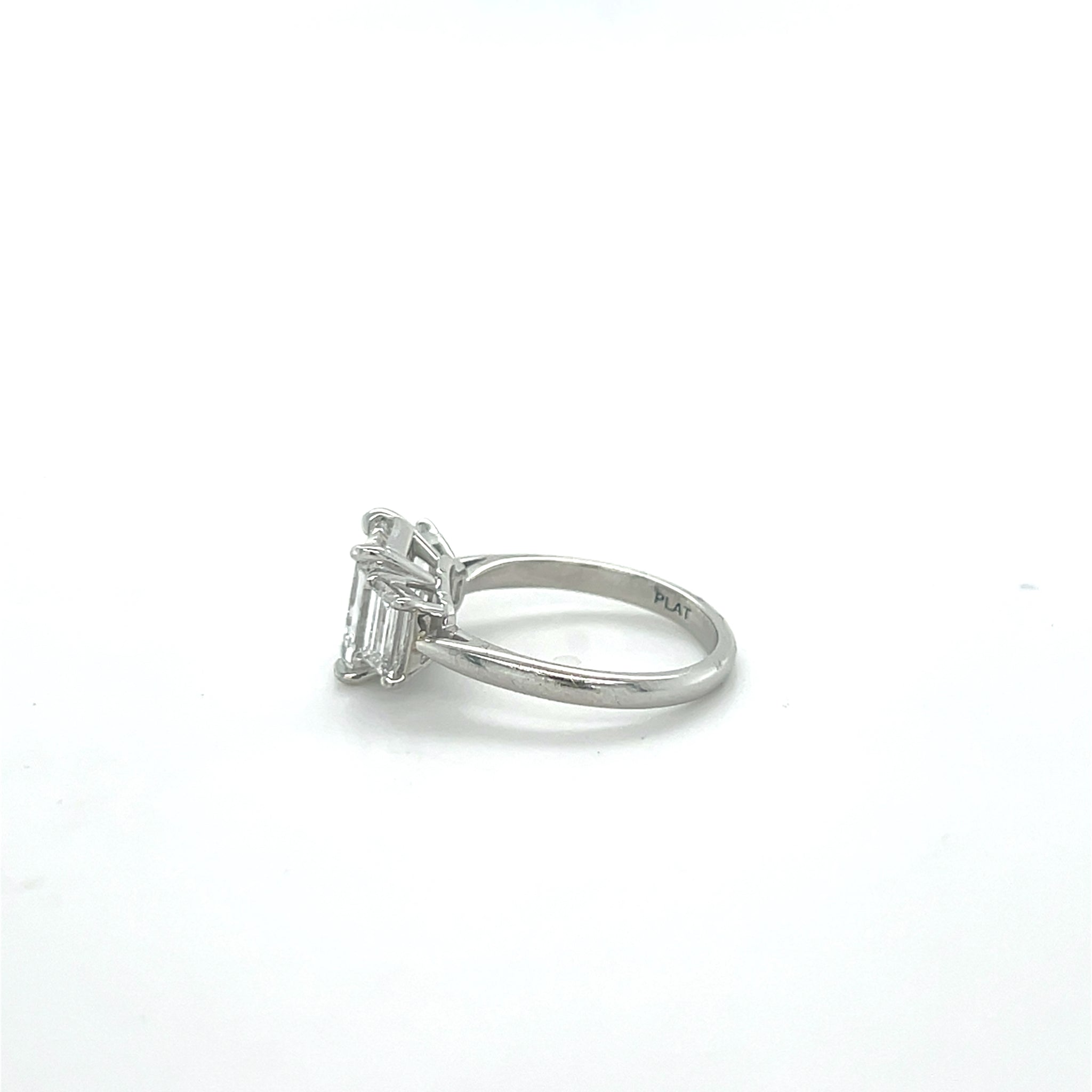 Platinum 2.55CT European Cut Diamond Engagement Ring