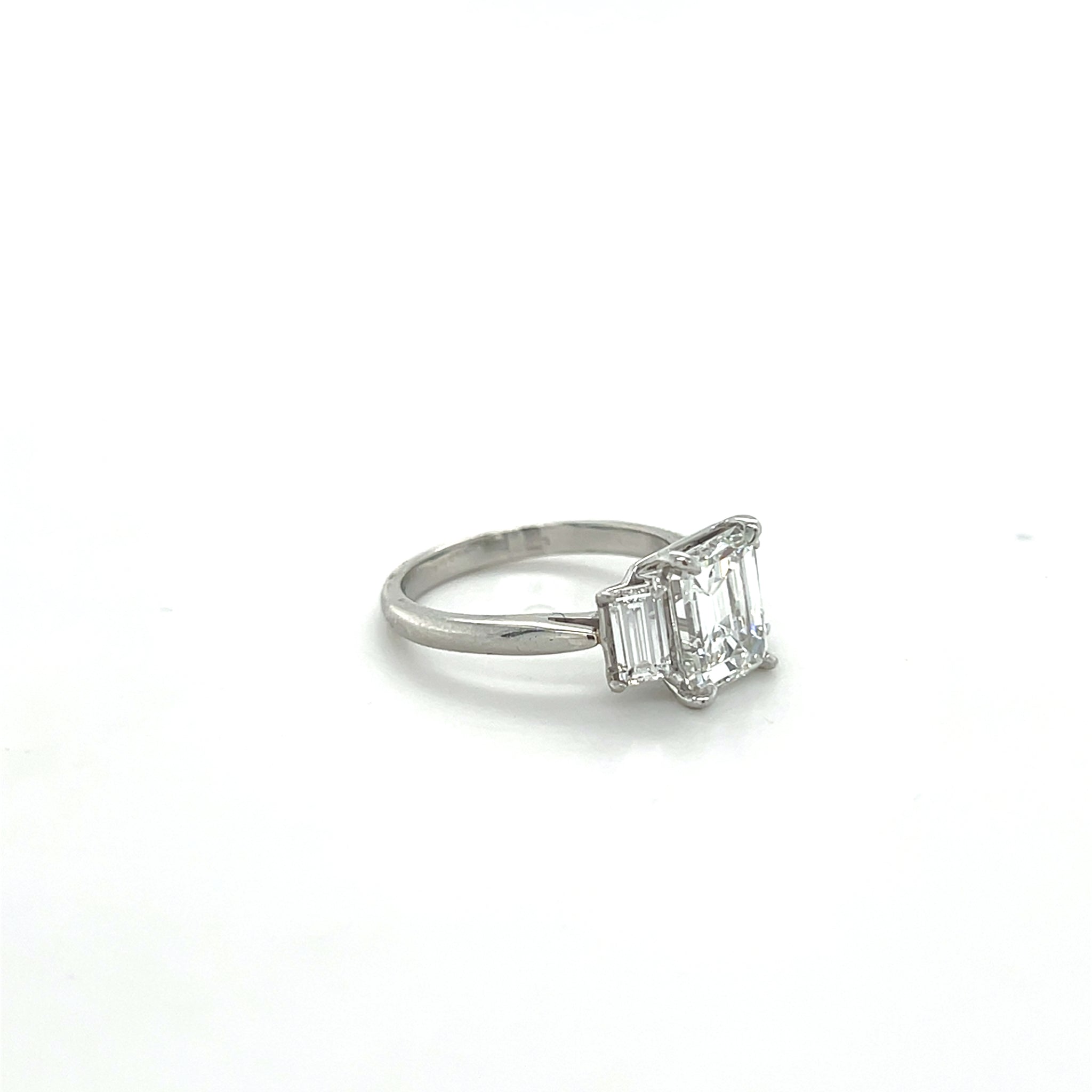 Platinum 2.55CT European Cut Diamond Engagement Ring