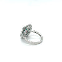 1.60CT Emerald And Diamond Ring 14k White Gold