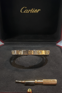Rose Gold Cartier Love Bracelet ''4 Diamond'' Size 16