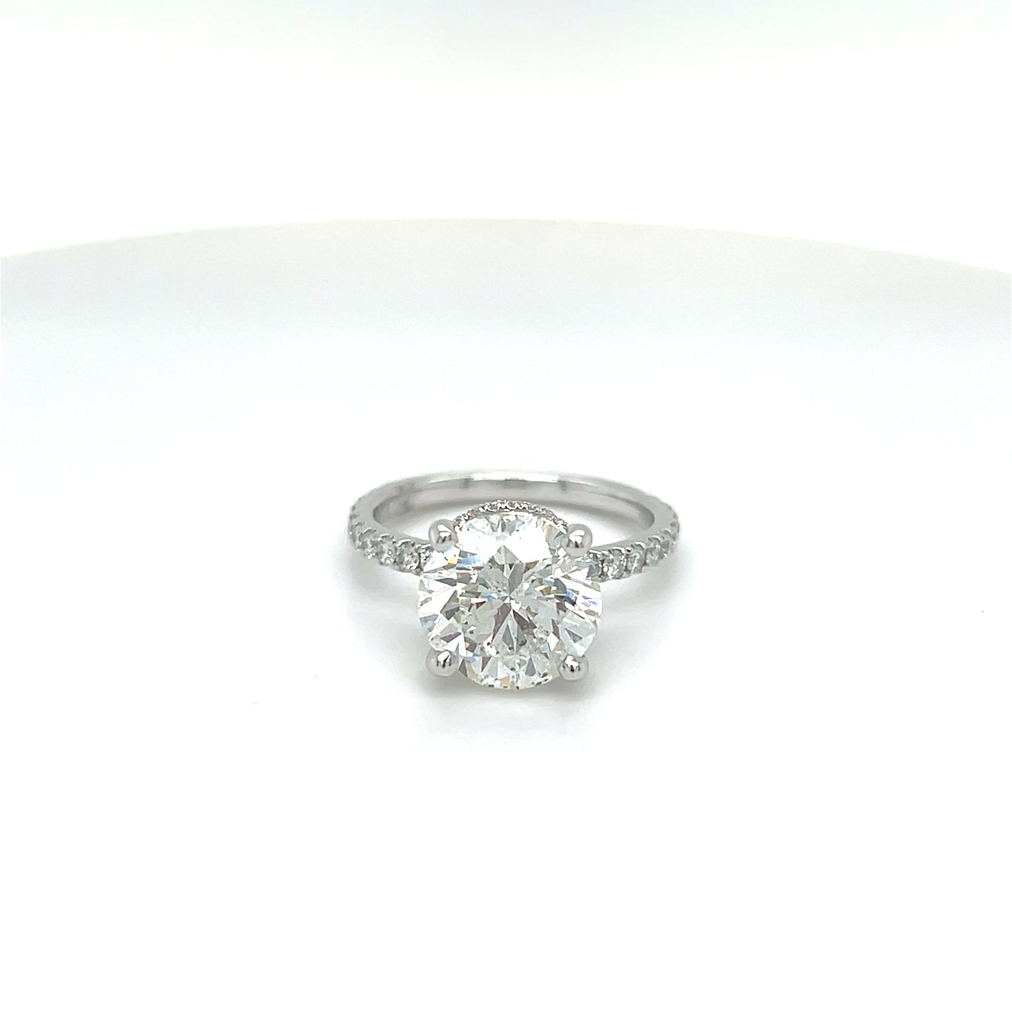 Round 3.78ct Diamond Engagement Ring 18k White Gold