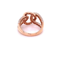 House of Baguettes Interlocking Links Ring in 14k Rose Gold