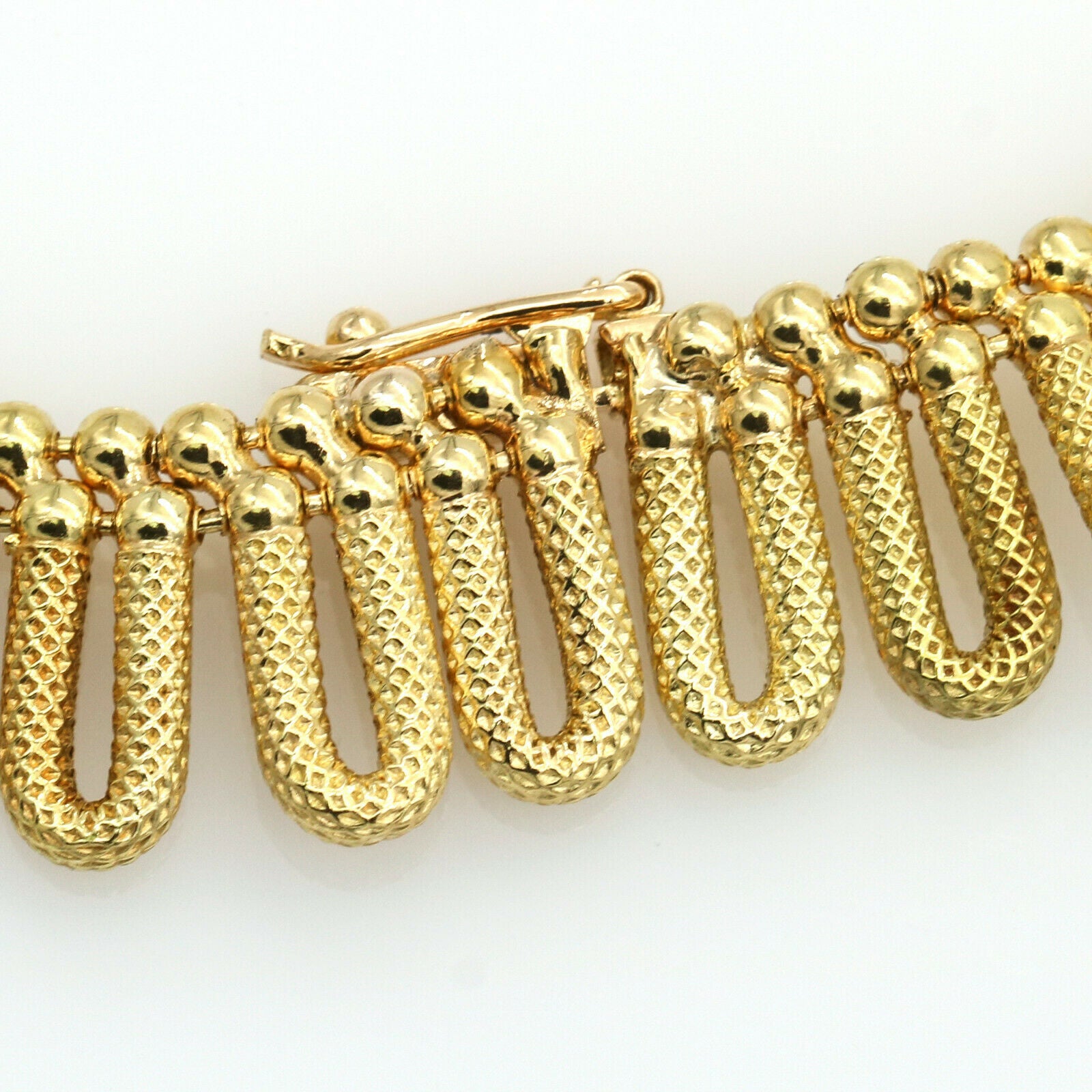 Women's Graduated Fancy Link 18k Yellow Gold Choker Necklace