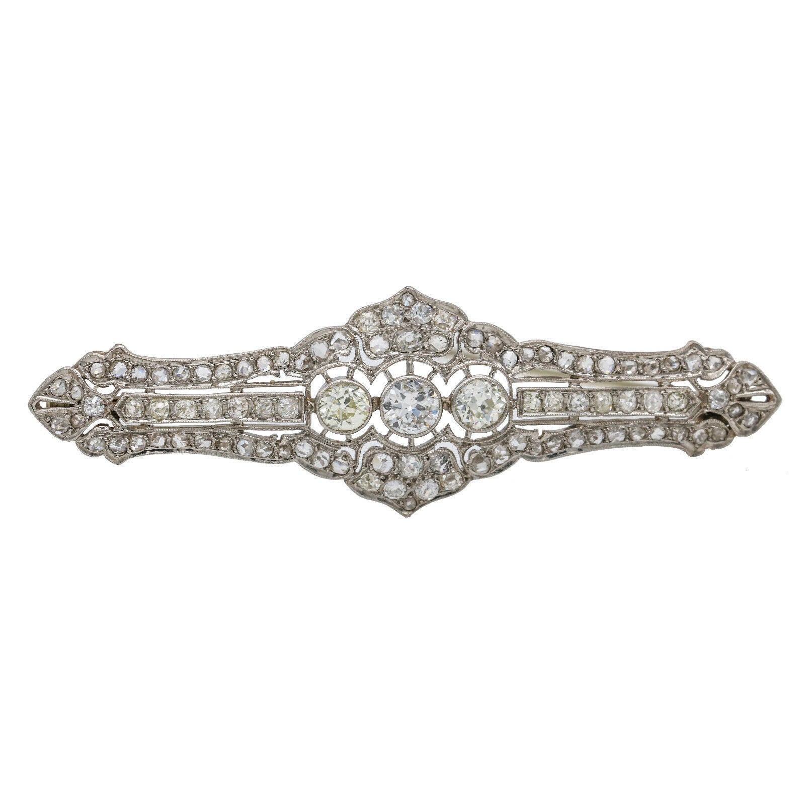 4.50 ct Art Deco Diamond Brooch in Platinum