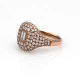 Women's Pave Diamond Fashion Statement Ring in 18k Rose Gold