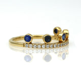 Khai Khai Blue Sapphire Crown Ring in 18k Yellow Gold
