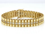 5.00 ct Diamond Presidential Style Link Bracelet in 14k Yellow Gold