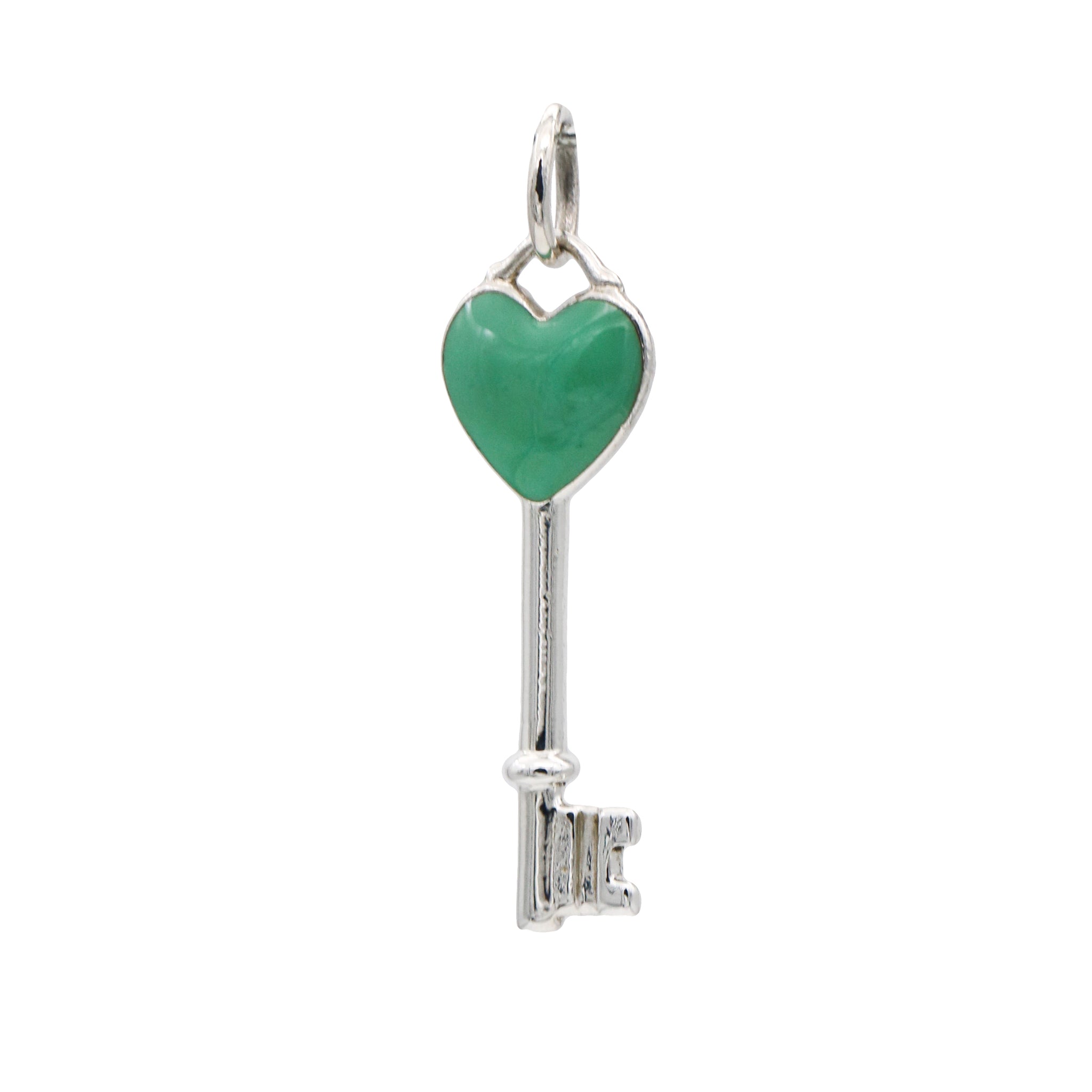 Tiffany & Co. Blue Enamel Heart Small Key in Sterling Silver