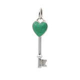Tiffany & Co. Blue Enamel Heart Small Key in Sterling Silver