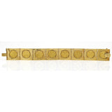 1950s Venezuelan Cacique Coins Link Bracelet in 18k 24k Yellow Gold