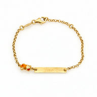 Baby Teddy Bear ID Name Tag Bracelet in 14k Yellow Gold Italian Designer Signed