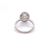 3.17 ct EGL Certified Oval Cut Diamond Halo Engagement Ring in 18k White Gold